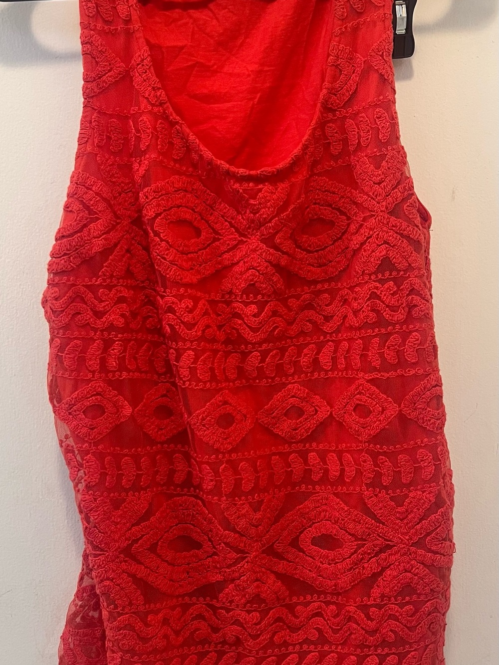 Chico's Red Textured Embroidered Tank Top